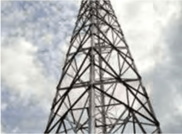 Completed telecom tower, erected in 10 days